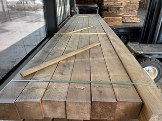 Ca. 7x Douglas balken geschaafd, 140x140mm, lengte 500cm